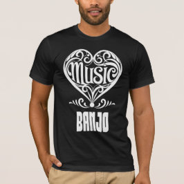 Elegantes Crolled Heart für Banjo Liebhaber T-Shirt