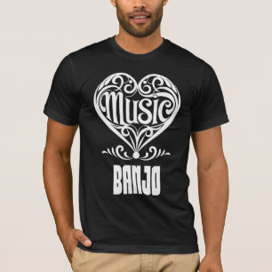 Elegantes Crolled Heart für Banjo Liebhaber T-Shirt