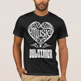 Elegantes Crolled Heart für Dulcimer Liebhaber T-Shirt