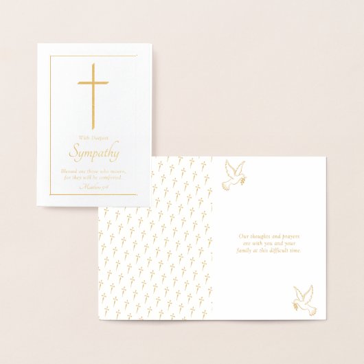 Elegantes Cross Beileid Folienkarte (Anzeige)
