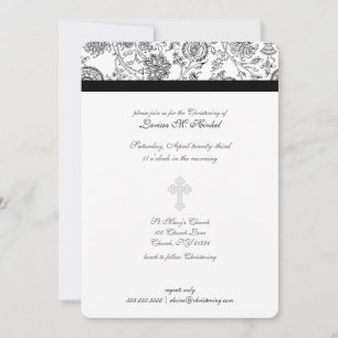 Elegantes Cross Christening Einladungen