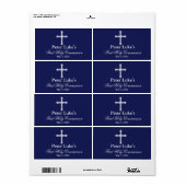 Elegantes Cross First Communion Gunst Labels (Vorne)