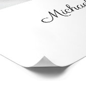 Elegantes Cross Foto Boy Baptisse Willkommen Poster (Ecke)