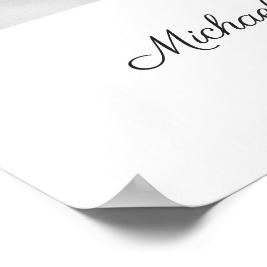 Elegantes Cross Foto Boy Baptisse Willkommen Poster (Ecke)