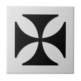 Elegantes Cross Pattee Black, Light Gray Fliese