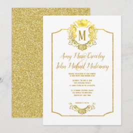 Elegantes Crown Gold Royal Wappen Einladung zur Ho