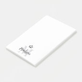 Elegantes Crown Gray Monogram und Name Post-it Klebezettel (angewinkelt)