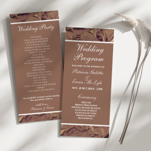 Elegantes Crumpled Brown Paper Wedding Flat Progra Programm