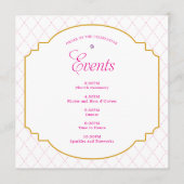 Elegantes Crystal Pink Gold Pattern Party Programm (Vorderseite)