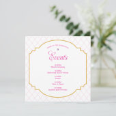 Elegantes Crystal Pink Gold Pattern Party Programm (Stehend Vorderseite)