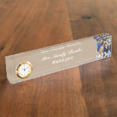 Elegantes Cuctomizable Namensschild mit Uhr Namensplakette (Seite)