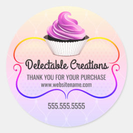 Elegantes Cupcake Bakery Box Siegel Runder Aufkleber