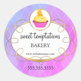 Elegantes Cupcake Bakery Packaging Runder Aufkleber