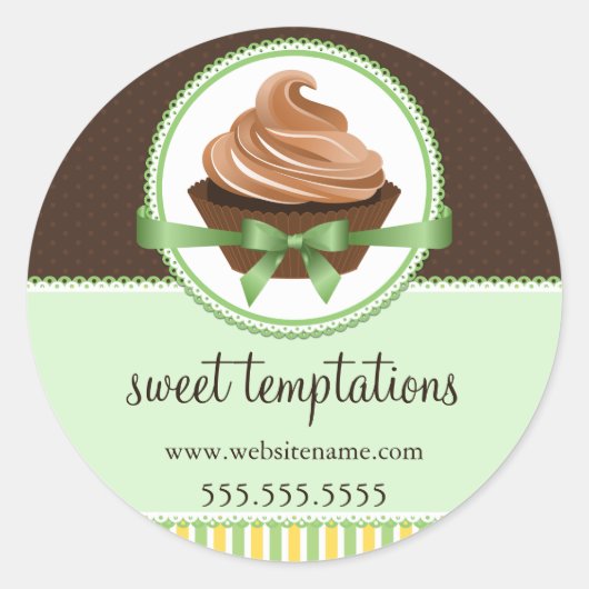 Elegantes Cupcake Mint Bäckerei Box Packung Siegel Runder Aufkleber (Vorderseite)