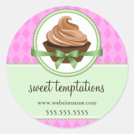 Elegantes Cupcake Mint Bäckerei Box Packung Siegel Runder Aufkleber