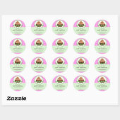 Elegantes Cupcake Mint Bäckerei Box Packung Siegel Runder Aufkleber (Blatt)