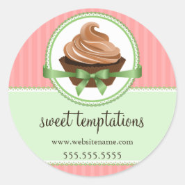 Elegantes Cupcake Mint Bäckerei Box Packung Siegel Runder Aufkleber