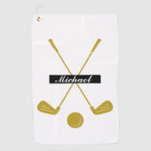Elegantes Cursive Script-Individuelle Name-Logo Golfhandtuch (Vorderseite)