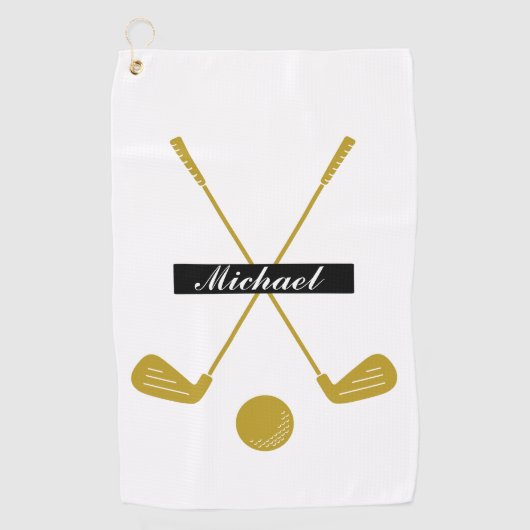 Elegantes Cursive Script-Individuelle Name-Logo Golfhandtuch (Vorderseite)