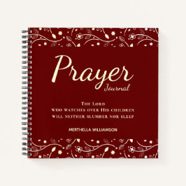 Elegantes Custom Burgundy Floral Prayer Journal Notizblock