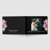 Elegantes Custom Foto Black Wedding Gästebuch (Voll)