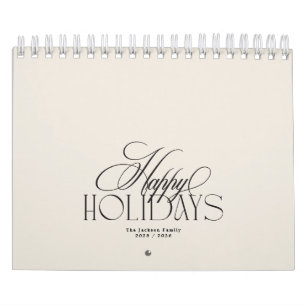 Elegantes Custom Foto Calligrafy Cream Weihnachten Kalender
