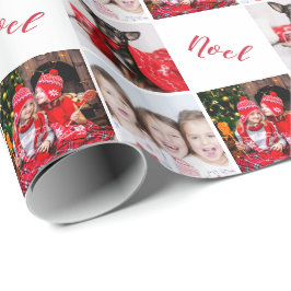 Elegantes Custom Foto Collage Weihnachten Weihnach Geschenkpapier