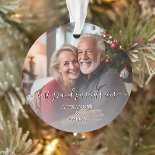 Elegantes Custom Foto Großeltern Weihnachten Ornament (Baum)