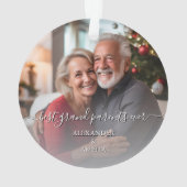 Elegantes Custom Foto Großeltern Weihnachten Ornament (Rückseite)