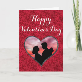 Elegantes Custom Foto Happy Valentine's Day Red Karte