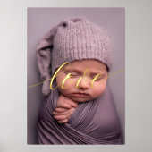 Elegantes CUSTOM FOTO LIEBE SCRIPT Real Gold Foliendrucke (Vorderseite)