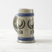 Elegantes Custom Golf Monogram Design Bierglas (Vorderseite Links)