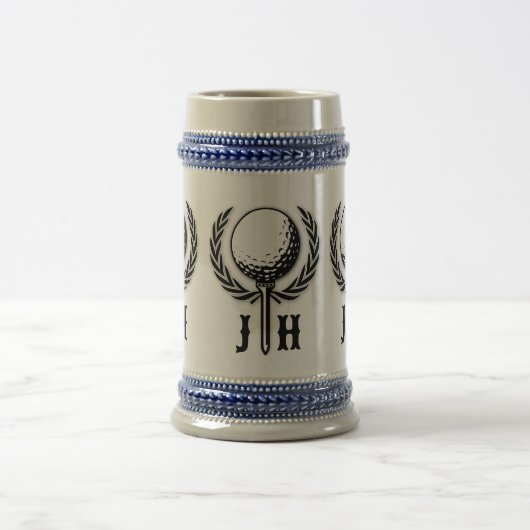 Elegantes Custom Golf Monogram Design Bierglas (Mittel)