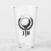 Elegantes Custom Golf Monogram Design Glas (Rückseite)