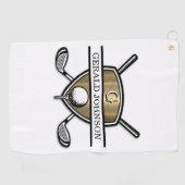 Elegantes Custom Golf Monogram Design Golfhandtuch (Horizontal)