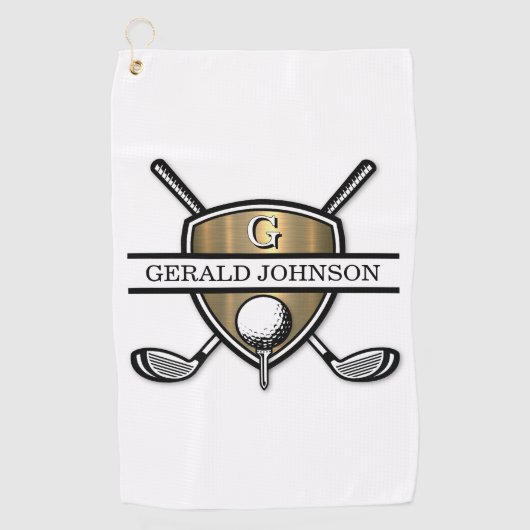 Elegantes Custom Golf Monogram Design Golfhandtuch (Vorderseite)
