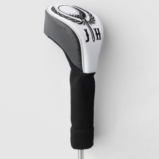 Elegantes Custom Golf Monogram Design Headcover (angewinkelt)