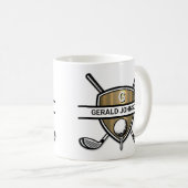 Elegantes Custom Golf Monogram Design Kaffeetasse (VorderseiteRechts)