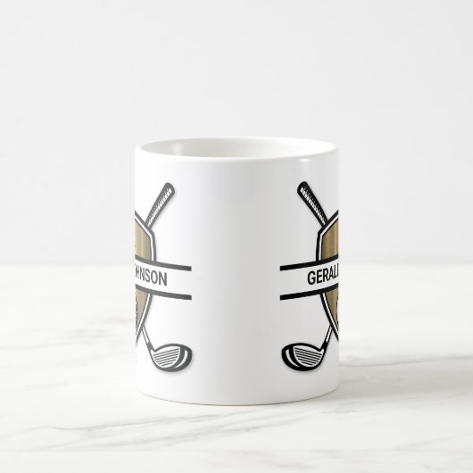Elegantes Custom Golf Monogram Design Kaffeetasse (Mittel)