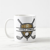 Elegantes Custom Golf Monogram Design Kaffeetasse (Links)