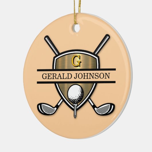 Elegantes Custom Golf Monogram Design Keramik Ornament (Links)
