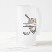 Elegantes Custom Golf Monogram Design Mattglas Bierglas (VorderseiteRechts)