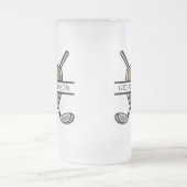 Elegantes Custom Golf Monogram Design Mattglas Bierglas (Mittel)