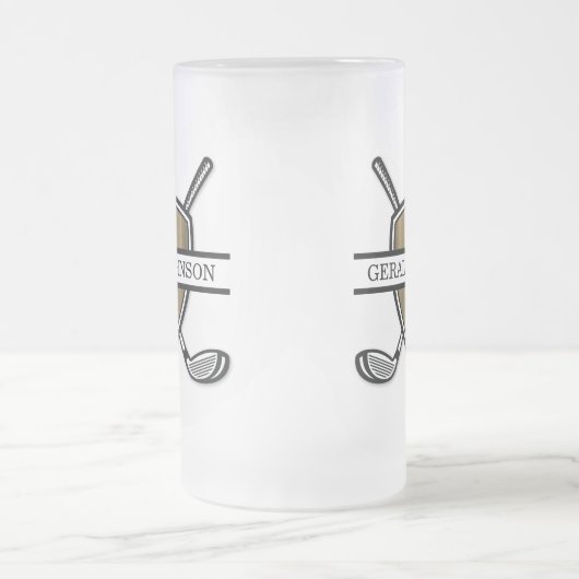 Elegantes Custom Golf Monogram Design Mattglas Bierglas (Mittel)