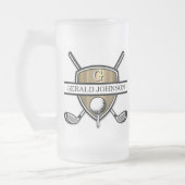 Elegantes Custom Golf Monogram Design Mattglas Bierglas (Links)
