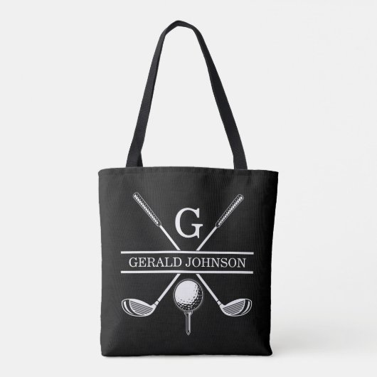 Elegantes Custom Golf Monogram Design Tasche (Rückseite)