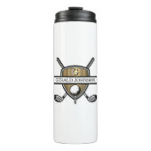 Elegantes Custom Golf Monogram Design Thermosbecher (Vorderseite)