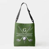 Elegantes Custom Golf Monogram Design Tragetaschen Mit Langen Trägern (Rückseite)