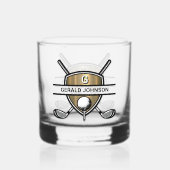 Elegantes Custom Golf Monogram Design Whiskyglas (Rückseite)