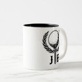 Elegantes Custom Golf Monogram Design Zweifarbige Tasse (VorderseiteRechts)